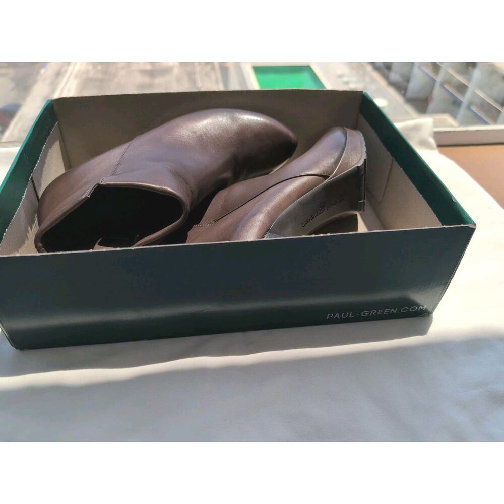 Paul Green Women's Alexa Brown Leather Heeled Platform Booties Boots Size 7.5 - Picture 13 of 14